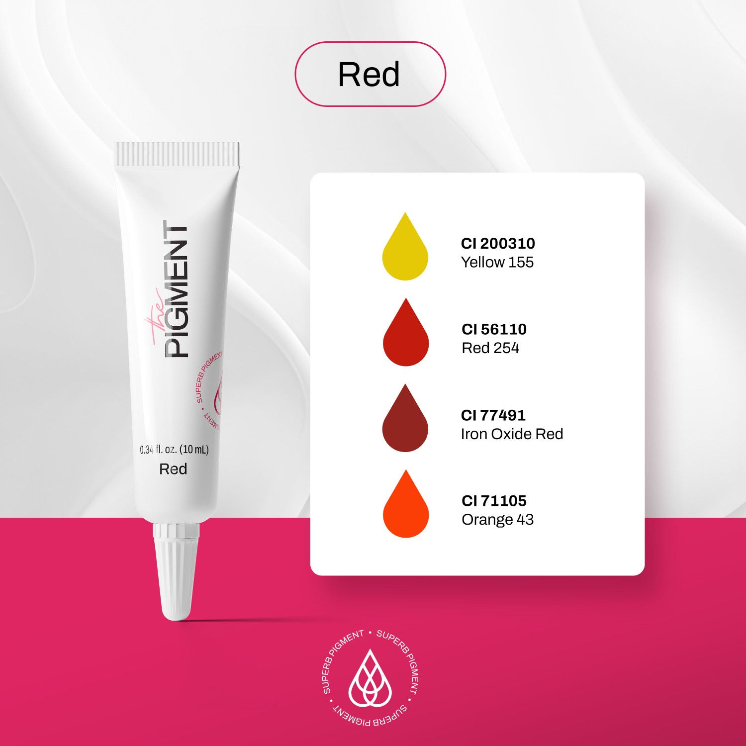 THE PIGMENT მიკრობლეიდინგის პიგმენტი Red  10 მლ.