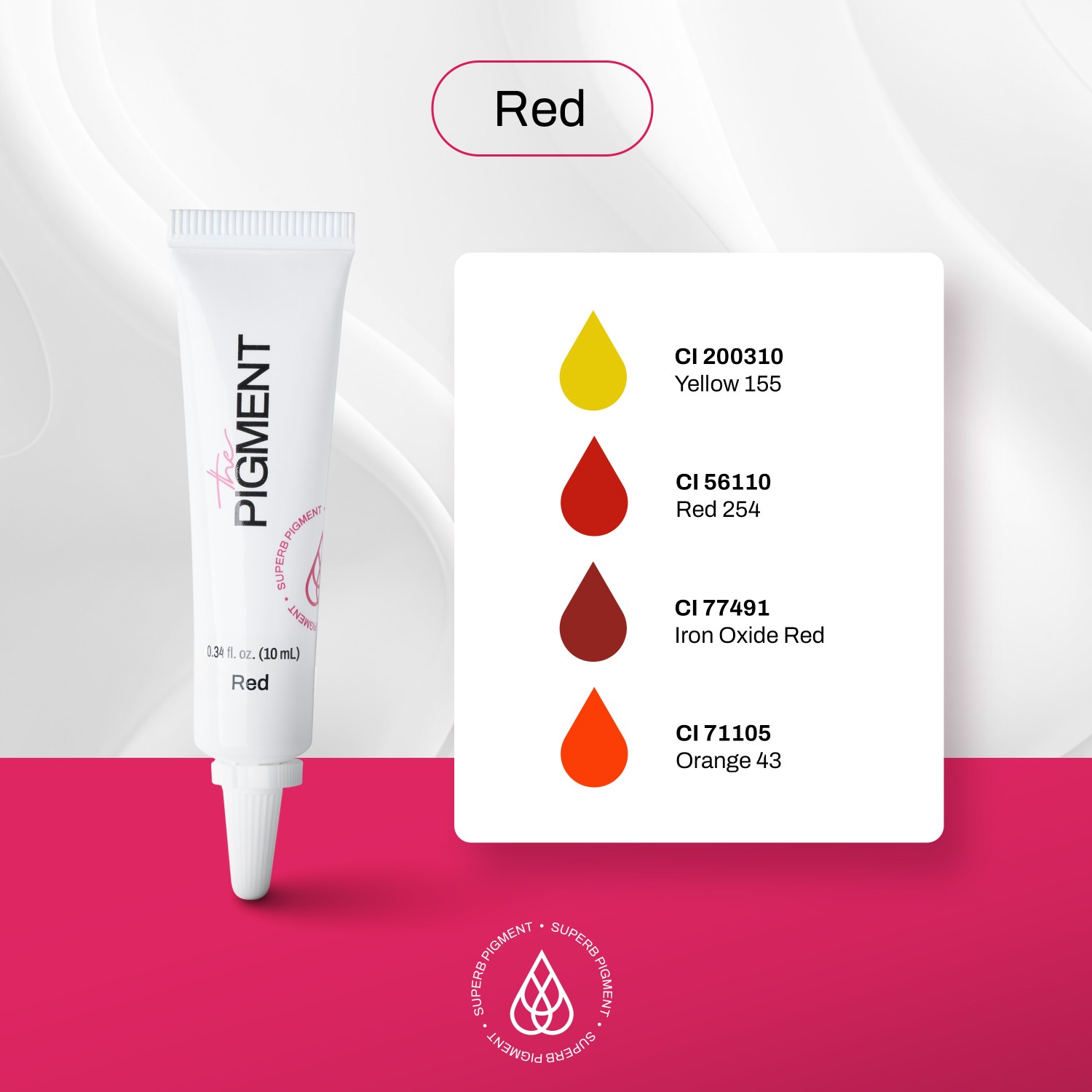 THE PIGMENT მიკრობლეიდინგის პიგმენტი Red  10 მლ.