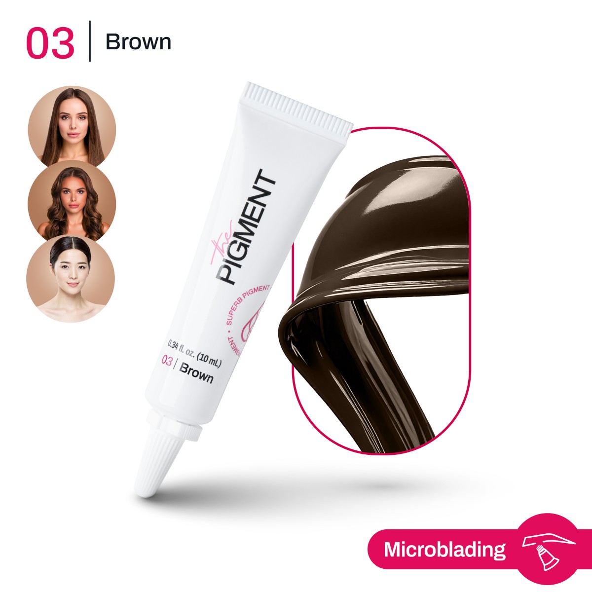 THE PIGMENT მიკრობლეიდინგის პიგმენტი Brown 3 10 მლ.